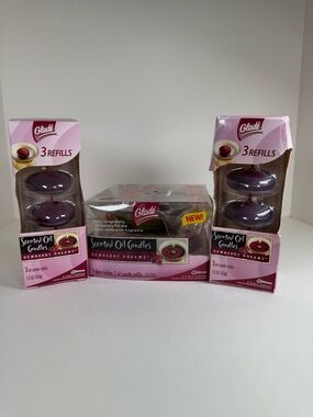 2 Boxes (6) 1 Glass Holder (2 Refills) Glade Oil Candles Refills Dewberry Dreams